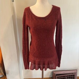 Peruvian Connection Audley Alpaca Peplum Sweater EUC
